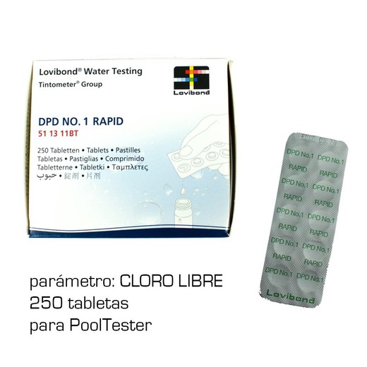 Tabletas Dpd Nº 1 Cloro Libre Lovivond Rapid 250 Ud.