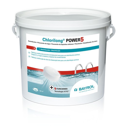 Chlorilong Power5 Bayrol Tabletas Multifunción De 250G