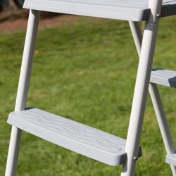 Escalera De Tijera Para Piscinas Elevadas De 120 Y 130 Cm Con Plataforma